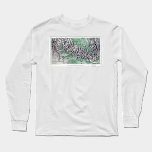 Vintage Map of Grand Canyon National Park Long Sleeve T-Shirt